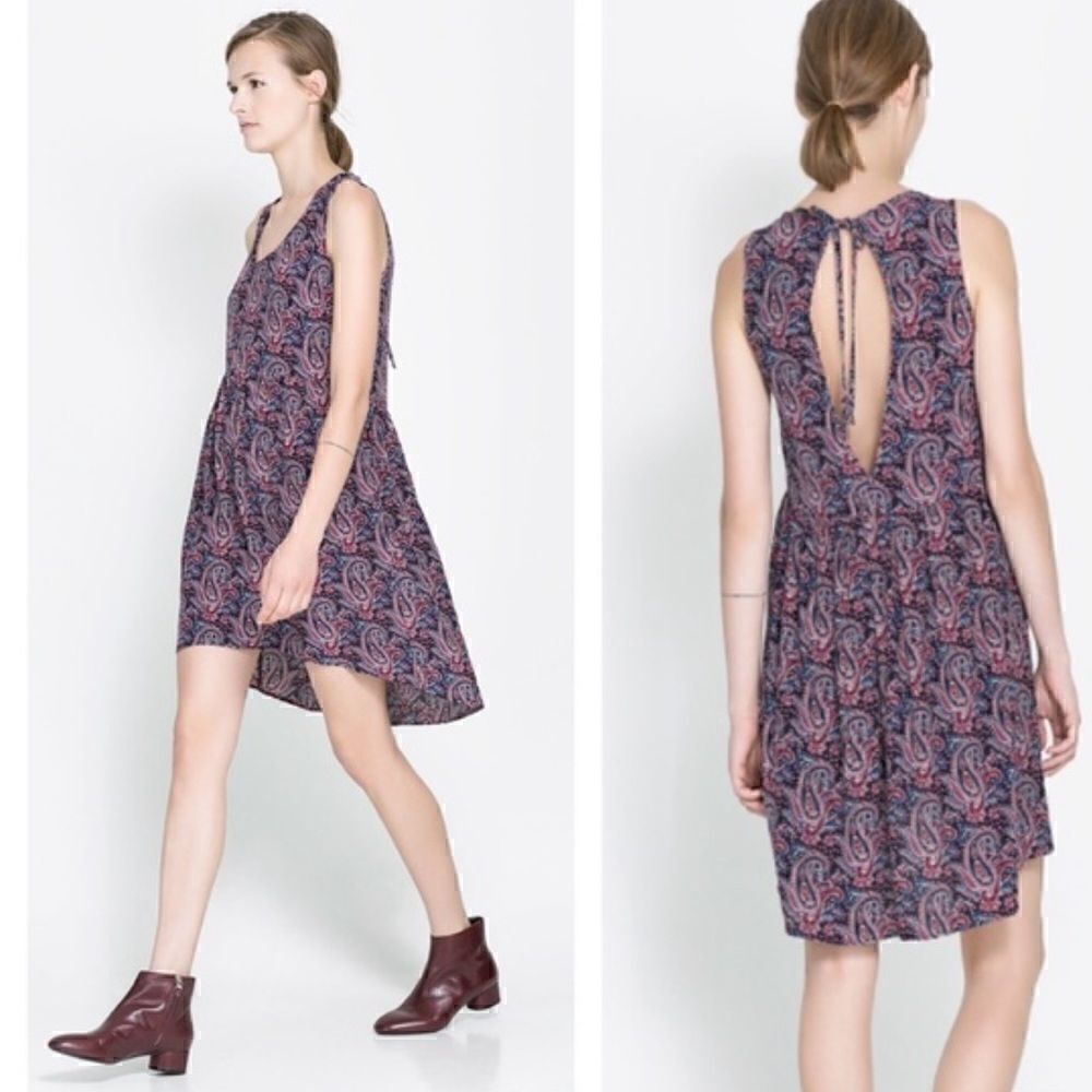 Zara Sleeveless Paisley Dress Size Small